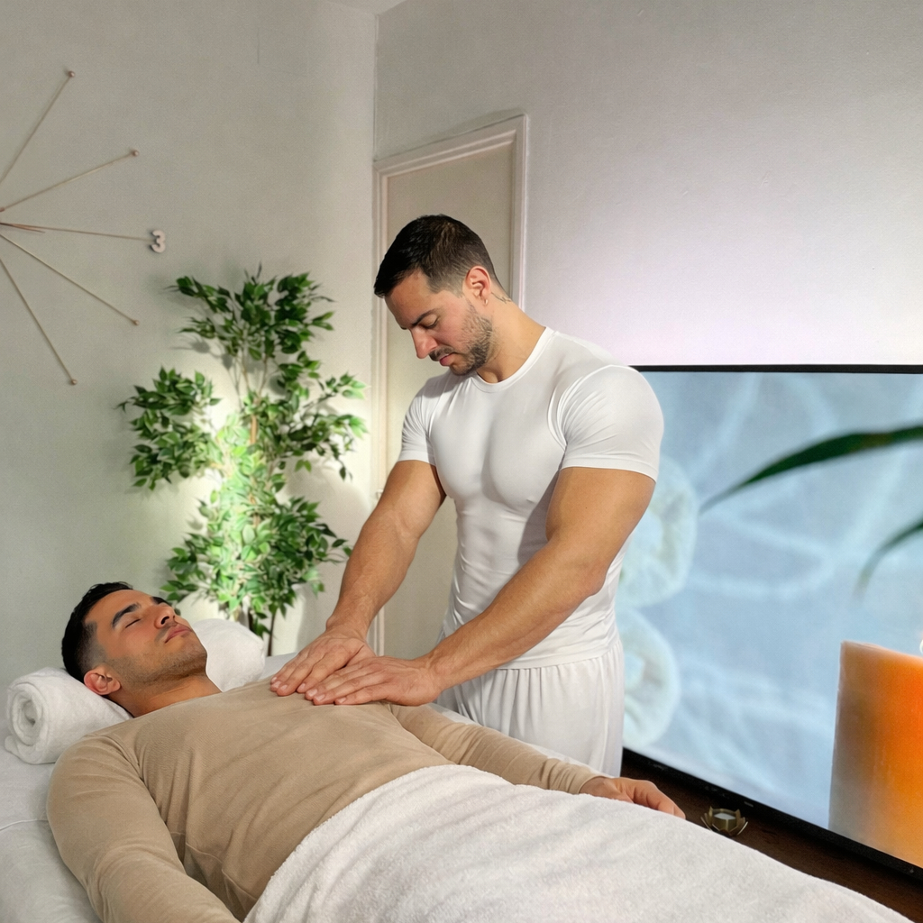 Treatment room at the Armonía studio